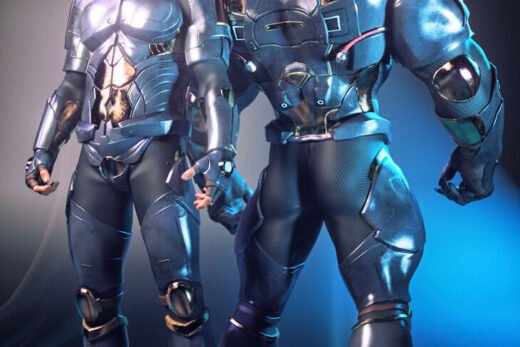 dForce XBit MechWarrior Outfit for Genesis 9