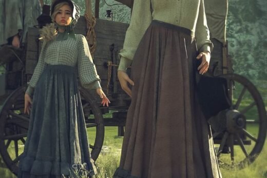 Frontier Grace Outfit and Props for Genesis 9