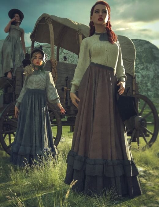 Frontier Grace Outfit and Props for Genesis 9
