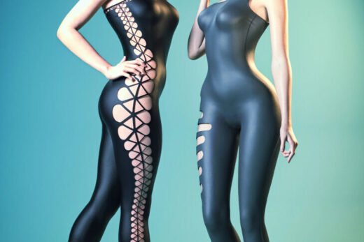 dForce XBit Side Openwork Bodysuit for Genesis 9, 8 and 8.1