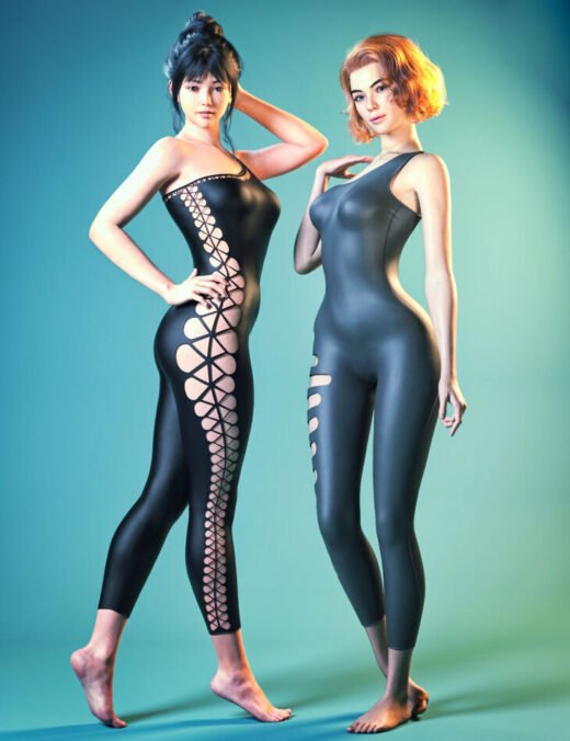 dForce XBit Side Openwork Bodysuit for Genesis 9, 8 and 8.1
