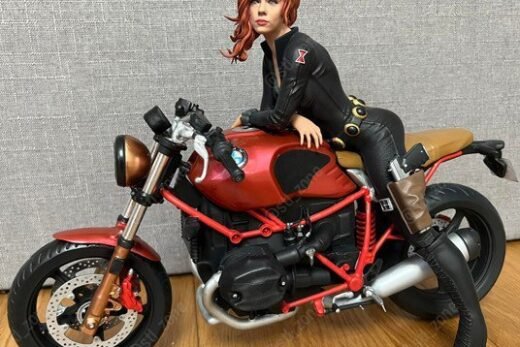 Black Widow on Motorcycle
