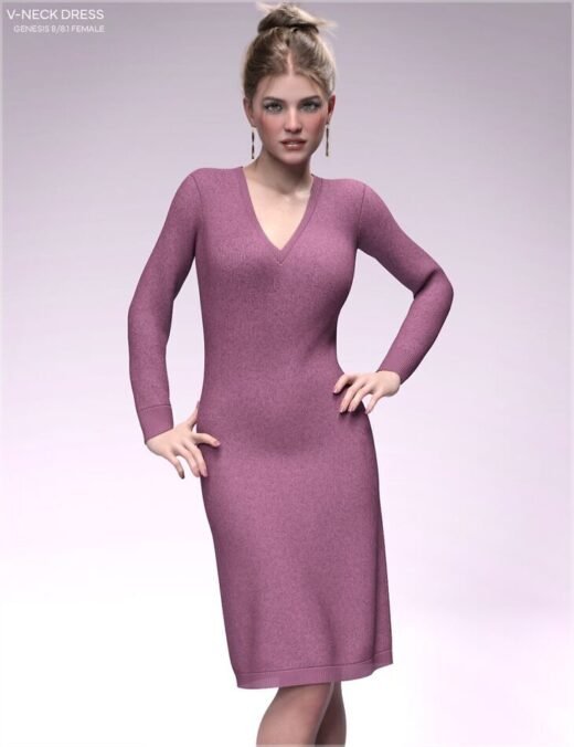 dForce CGI V-neck Dress for Genesis 8/8.1 Female