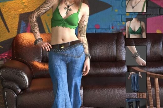 dForce MB Vintage Punk Style for Genesis 9 Feminine