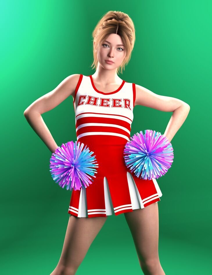 dForce RQL Varsity Cheer Girl Outfit Genesis 8 and 8.1 Female