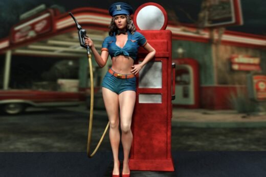 Mobil Oil Pin up Girl