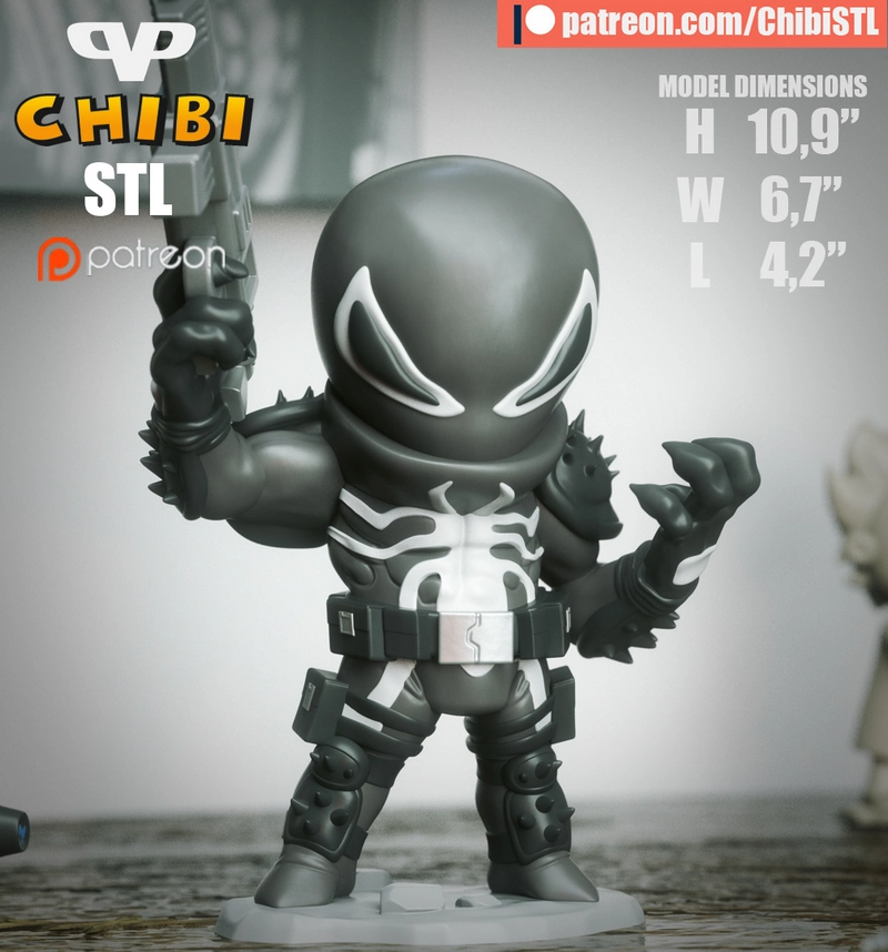 Agent Venom Chibi — Marvel 3D model