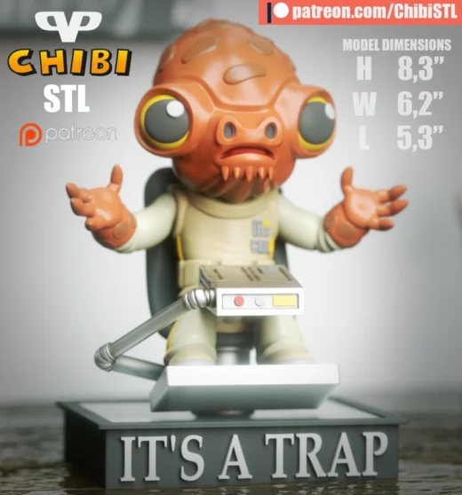 Admiral Ackbar Chibi — Star Wars 3D model