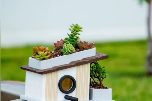 Modern Birdhouse & Succulent Planter — Original Design 3D model