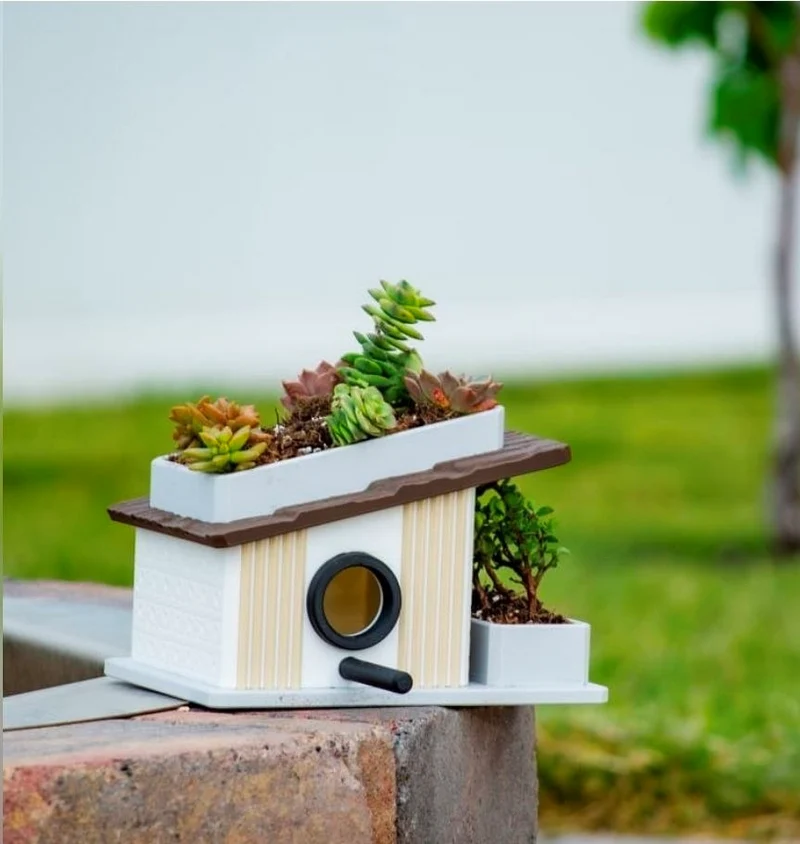 Modern Birdhouse & Succulent Planter — Original Design 3D model