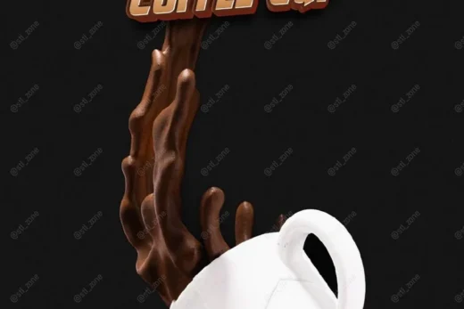 Falling Coffee Cup — Original Design 3D model