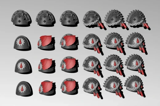 Flesh Tearer Shoulder Pads — Warhammer 40,000 3D model