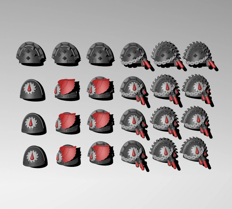 Flesh Tearer Shoulder Pads — Warhammer 40,000 3D model