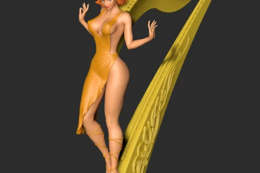 Golden Harp — Original Fantasy 3D model