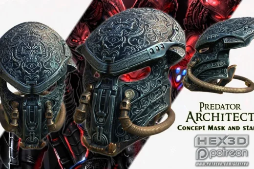 Predator Architect Concept Mask & Stand — Predator 3D model