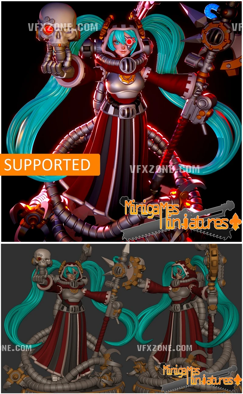 Miku Techpriestess — Vocaloid / Warhammer 40,000 3D model