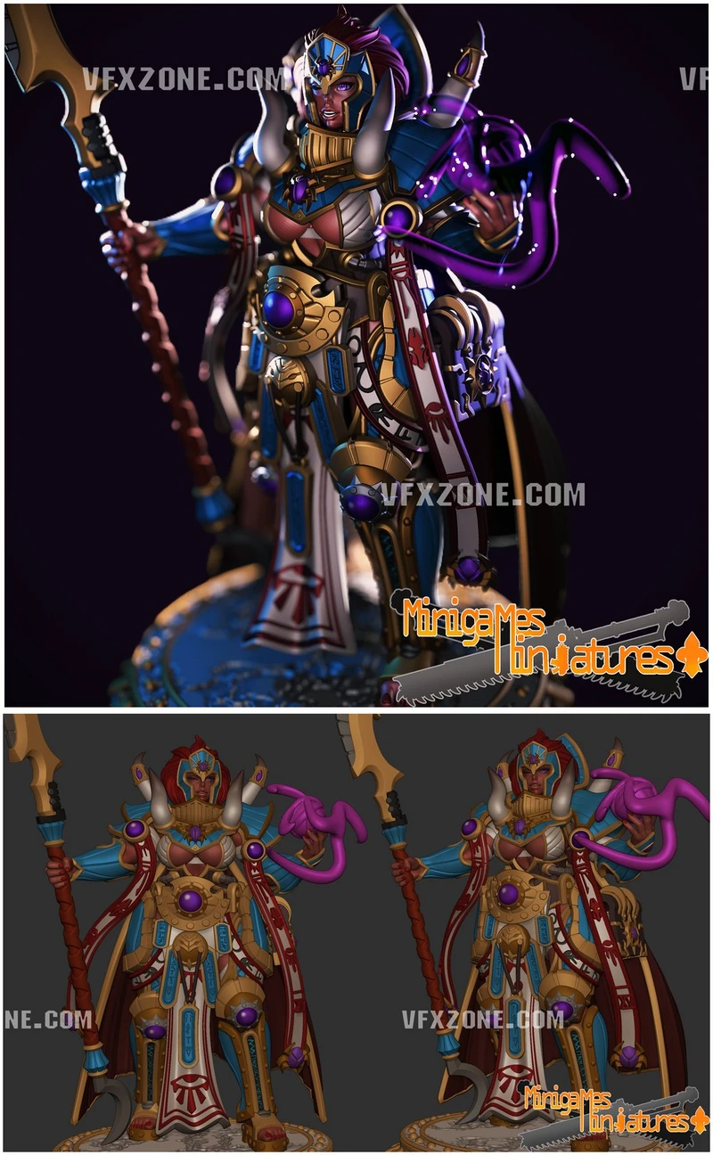 Crimson Sorcerer Magnara — Original Fantasy 3D model