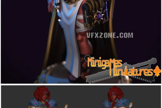 Crimson Sorcerer Magnara Casual — Original Fantasy 3D model