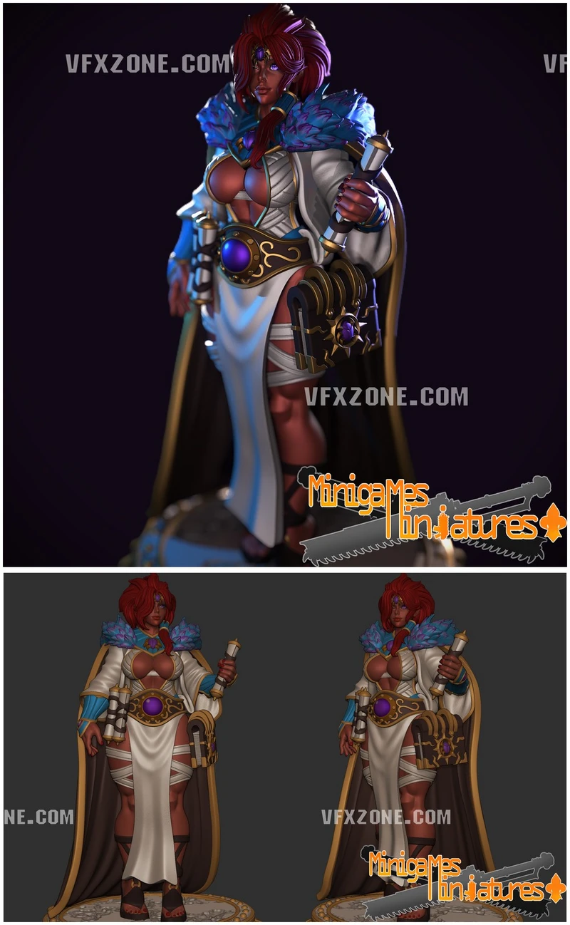 Crimson Sorcerer Magnara Casual — Original Fantasy 3D model