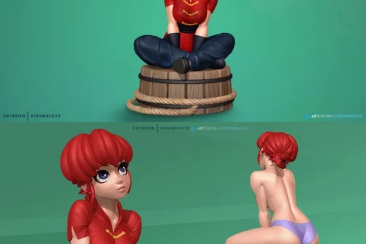 Ranma and P-Chan — Ranma ½ 3D model