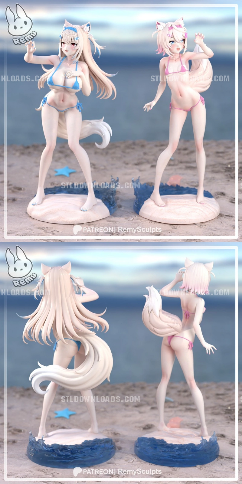 Fuwawa and Mococo Abyssgard — Hololive 3D model