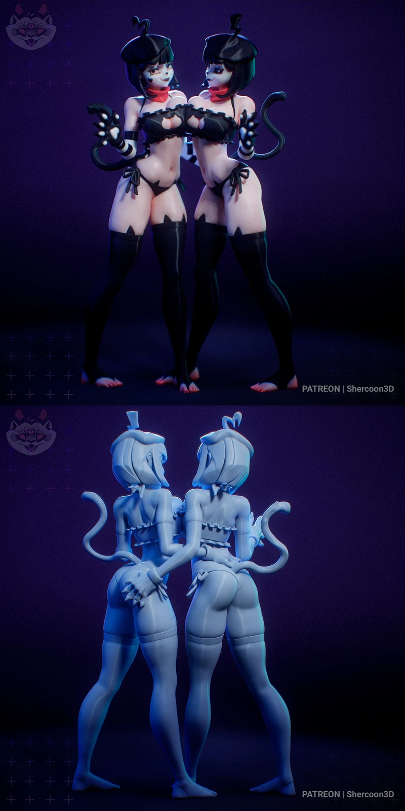 BonBon and ChuChu — Original Character 3D model