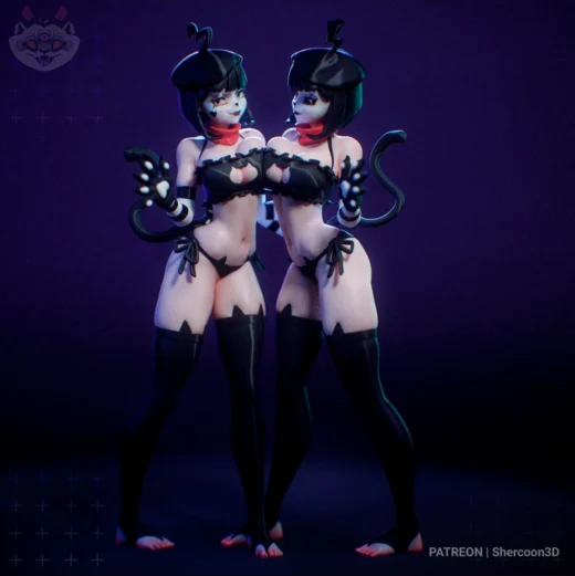 BonBon and ChuChu — Original Character 3D model