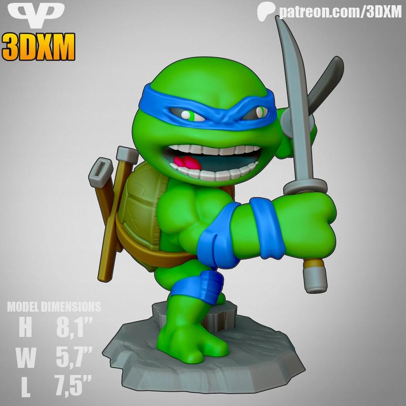 Leonardo Chibi — Teenage Mutant Ninja Turtles 3D model