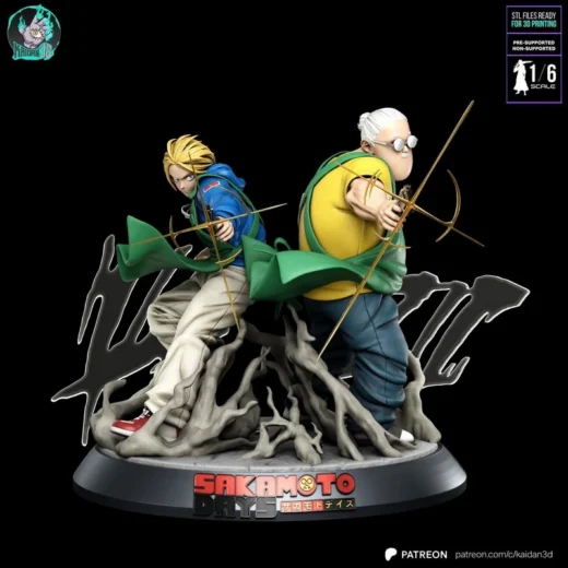 Taro Sakamoto and Shin Asakura — Sakamoto Days 3D model