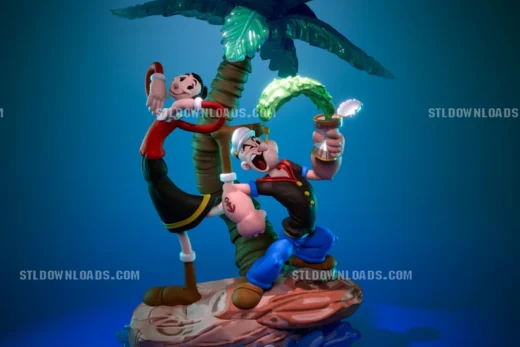 Popeye and Olive Oyl — Popeye 3D model