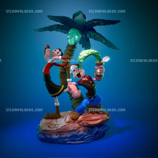 Popeye and Olive Oyl — Popeye 3D model