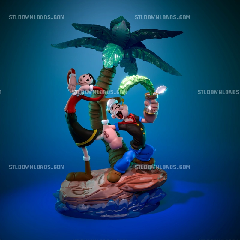 Popeye and Olive Oyl — Popeye 3D model
