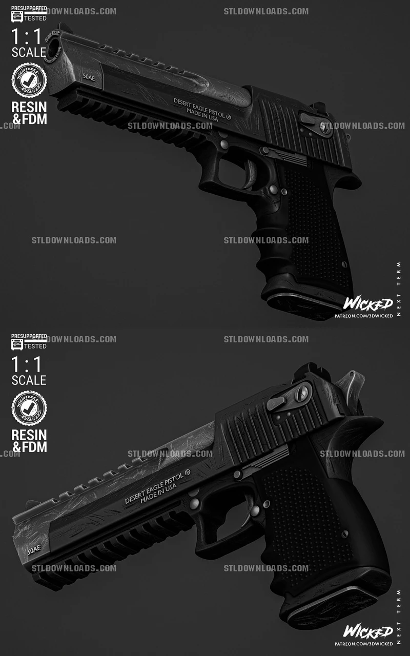 Deadpool Desert Eagle — Marvel 3D model